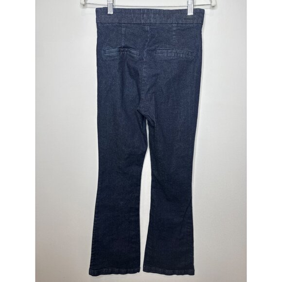 Express Super High Rise Flare Jeans Dark Wash Bootcut Stretch Denim Size 2R - Picture 2 of 14